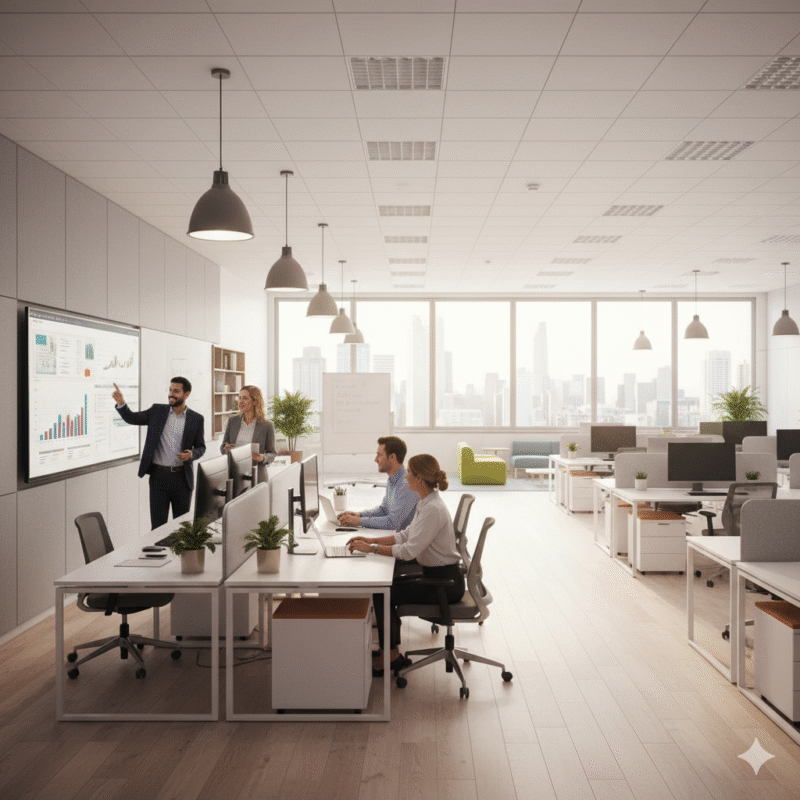 bright, modern office interior